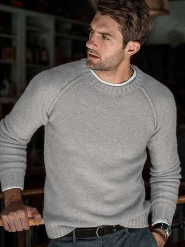 Stylish Men's Slim Fit Round Neck Sweaters for Effortless Leisure - MENLL